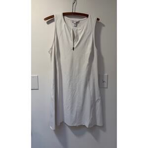 Athleta Women's White Ace Tennis Dress Size Large 1/4 Zip Sleeveless
